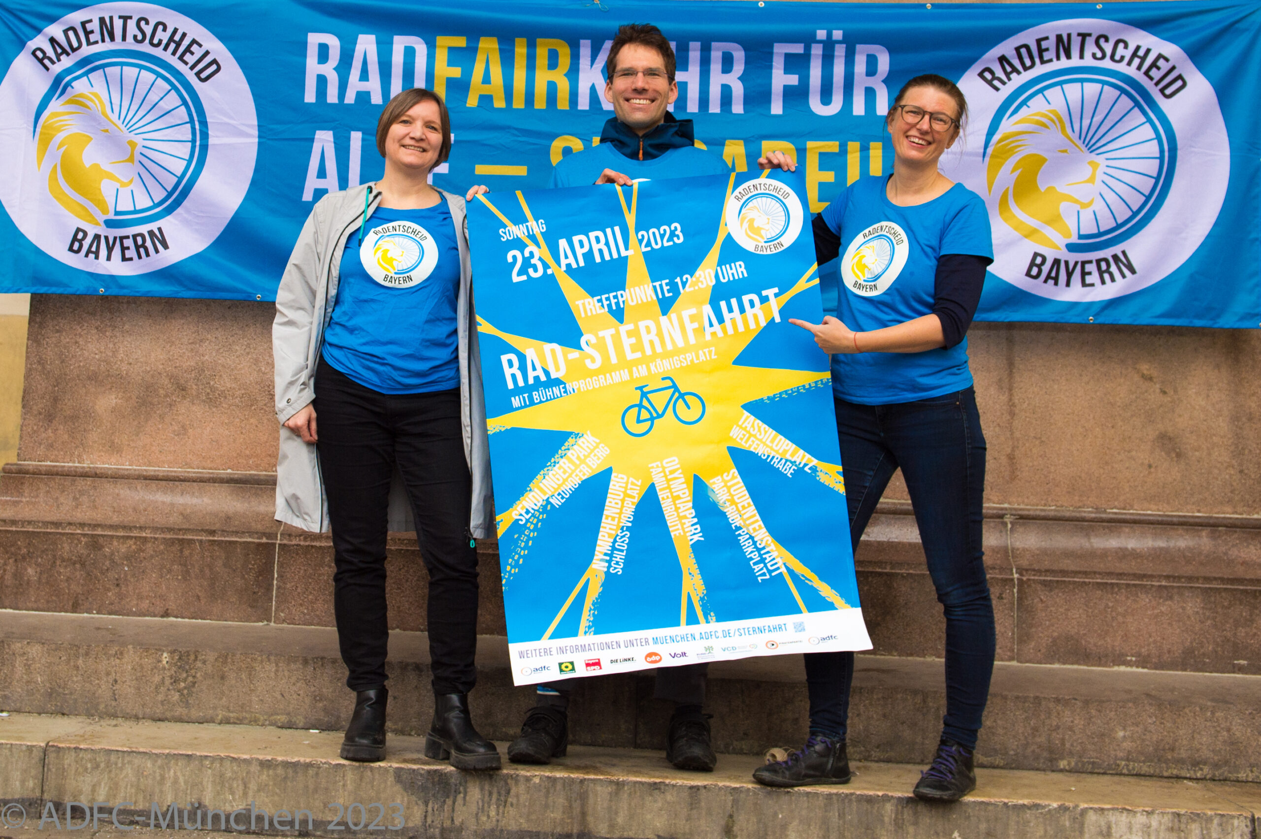 Das Radsternfahrt-Team 2023 Bernadette Felsch, Andreas Schön und Eva Mahling