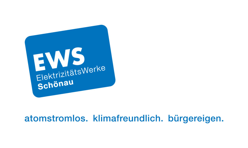 EWS (Elektrizitätswerke Schönau) Logo mit Claim